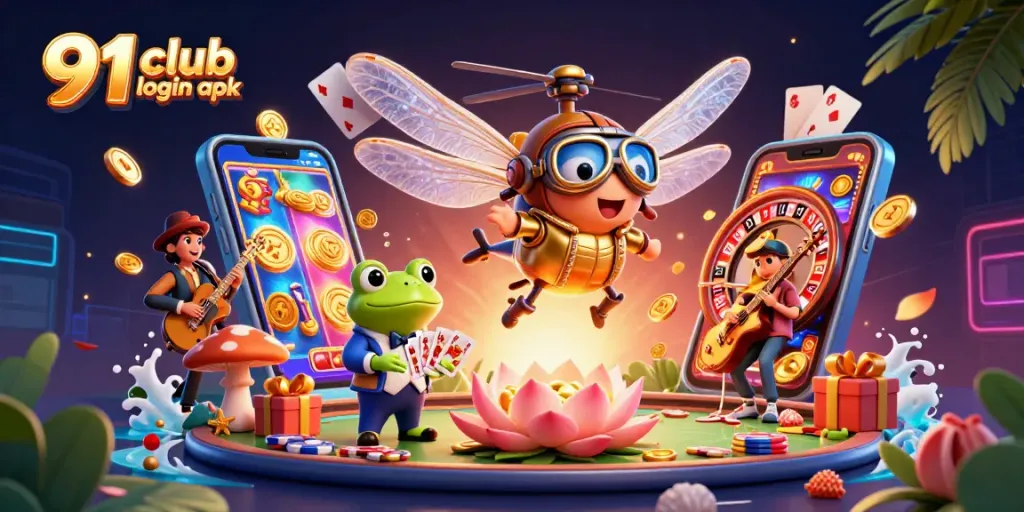 Play thrilling games with the 91 club login apk, exploring a vibrant casino world.