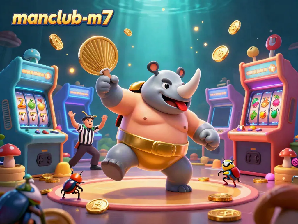 Experience the thrill of gambling with manclub-m7 as a sumo beetle champion sends coins flying.