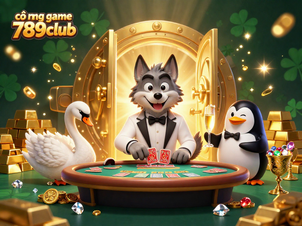 Experience excitement with cổng game 789club featuring vibrant characters and casino treasures.