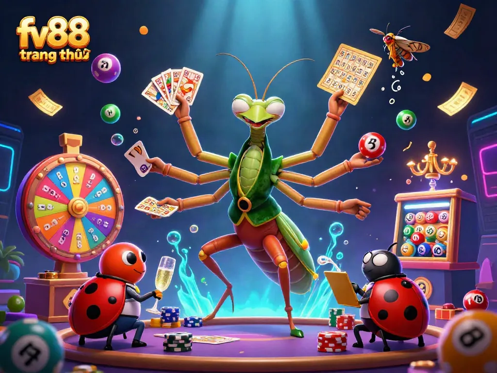 Win big at fv88 trang chủ with thrilling games and vibrant visuals in this playful casino scene