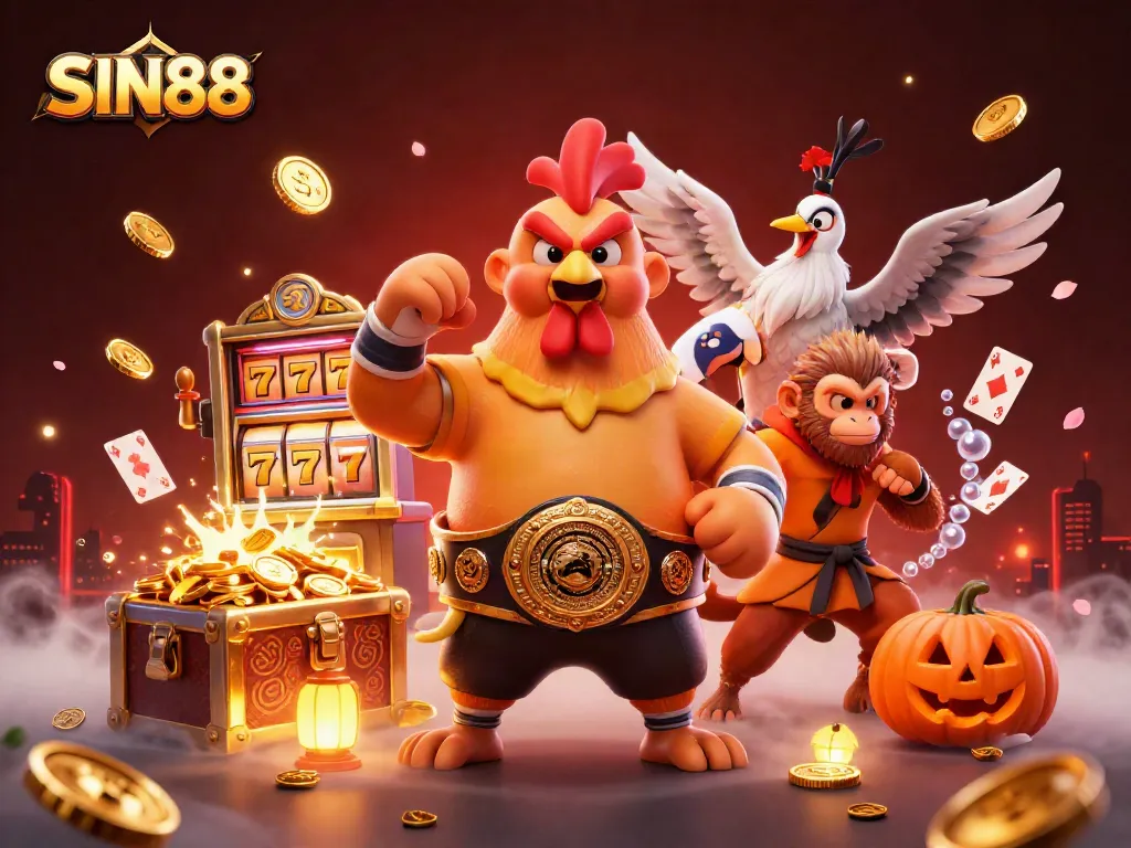 Experience exciting gaming at SIN88 with vivid 3D characters and dynamic casino elements.