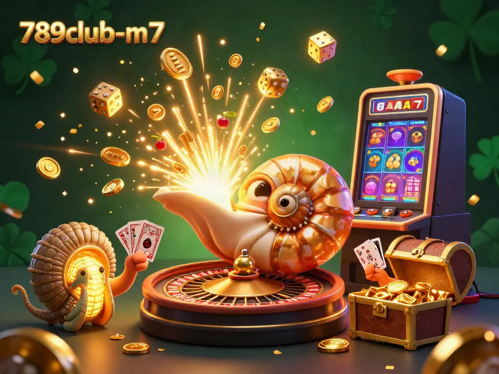 Engage with 789club-m7's thrilling casino adventure featuring a giant nautilus roulette wheel and dynamic slots.