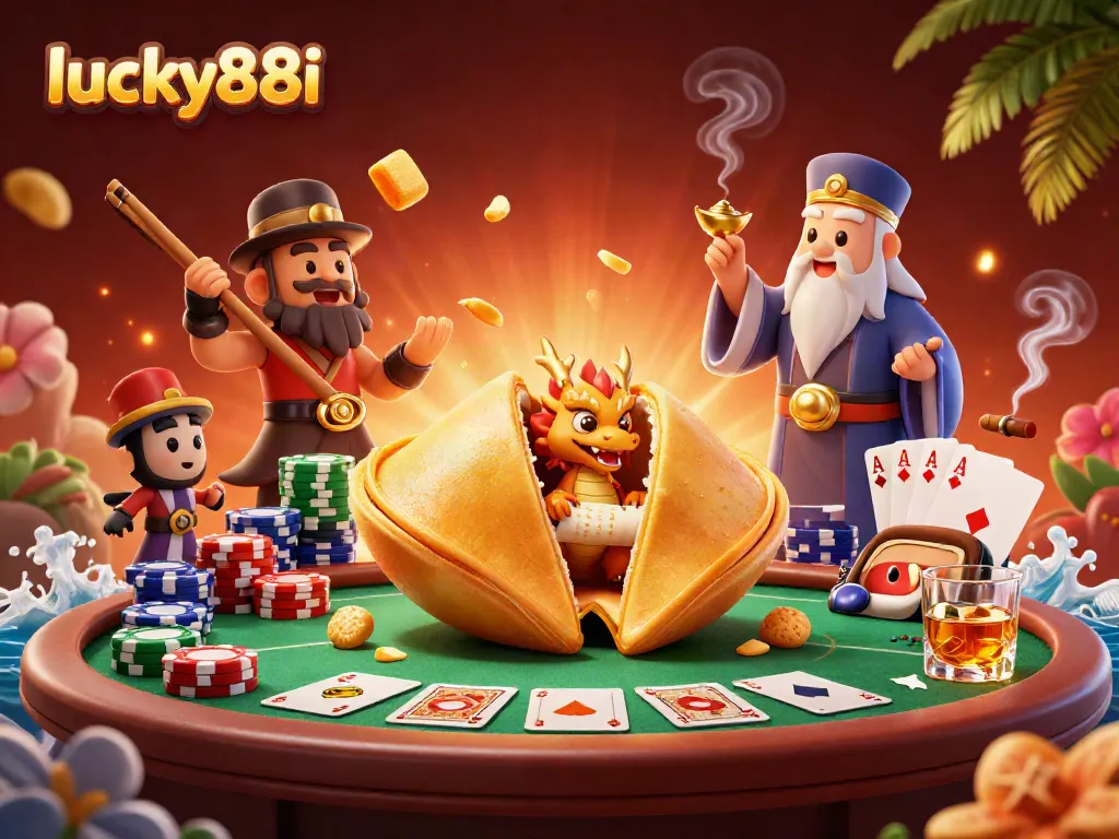 Engage with lucky88i through a vibrant 3D illustration of fortune and gaming elements.
