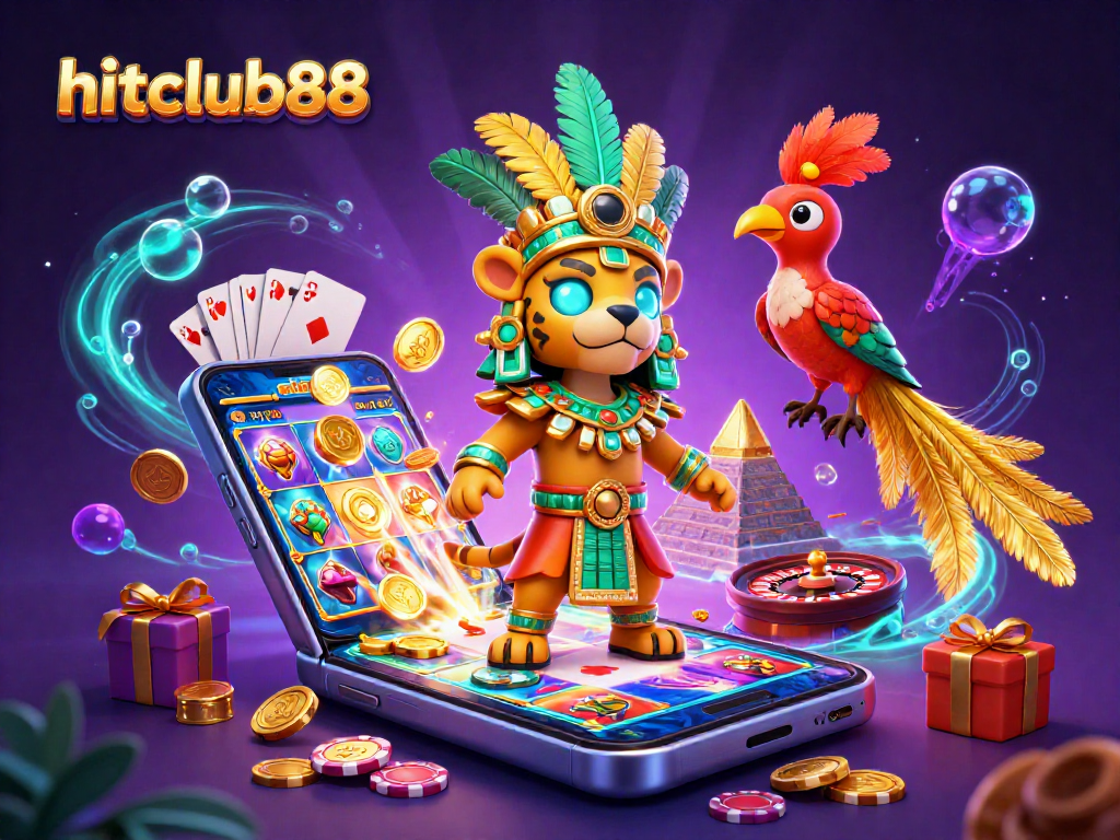 Experience thrilling gaming action on hitclub88 with vibrant colors from slot machines and casino elements