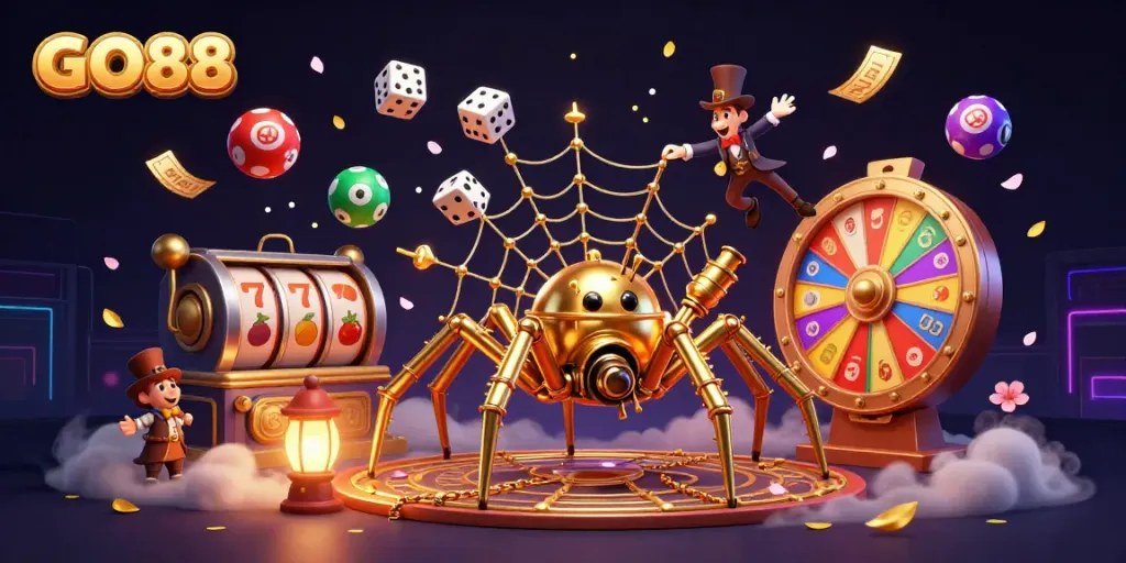 Experience the thrilling GO88 casino action with steampunk characters in a dynamic, winning atmosphere.