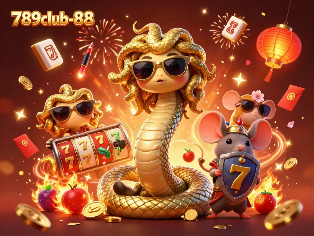 Engage in thrilling gameplay with 789club-88, featuring vibrant slot reels and mythical characters.