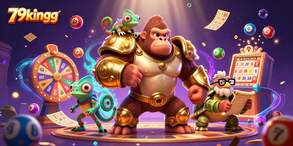 Experience thrilling wins with 79kingg's dynamic lottery and gaming elements illustrated in vibrant detail.