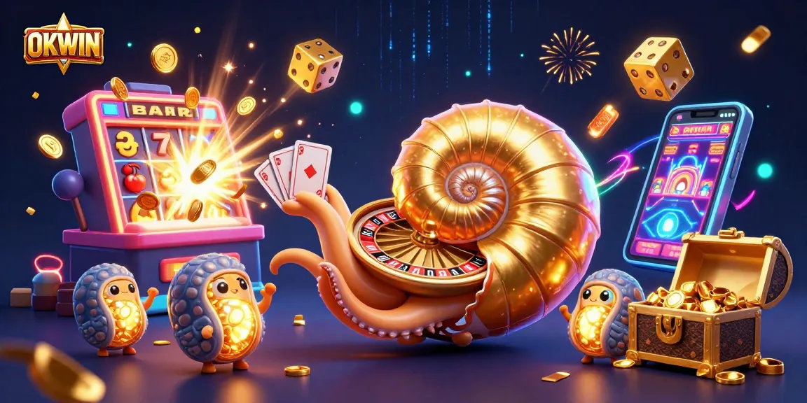 Engage with the exciting world of OKWIN, a colorful online casino featuring vibrant slot machines and games.