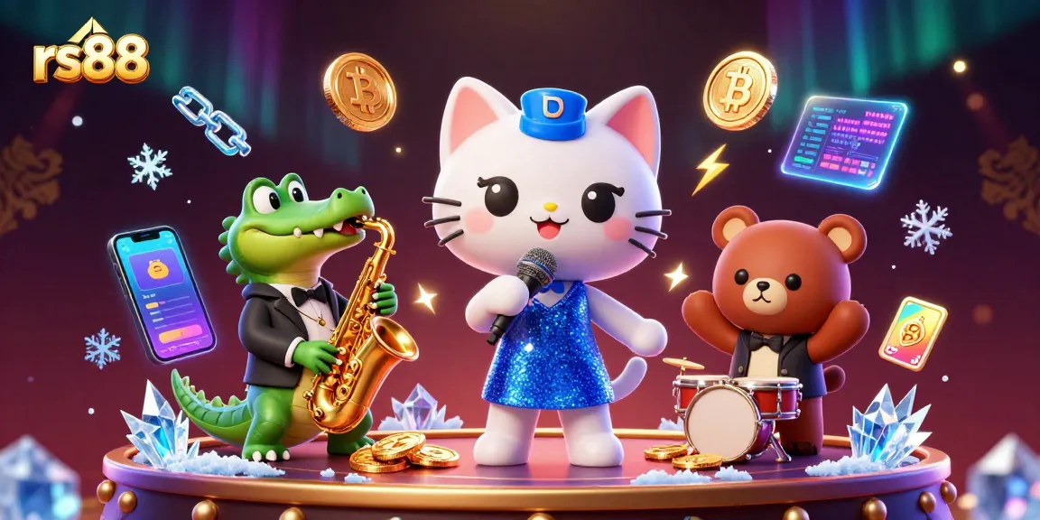 Experience thrilling games at rs88 with lively 3D characters performing on a vibrant casino stage.
