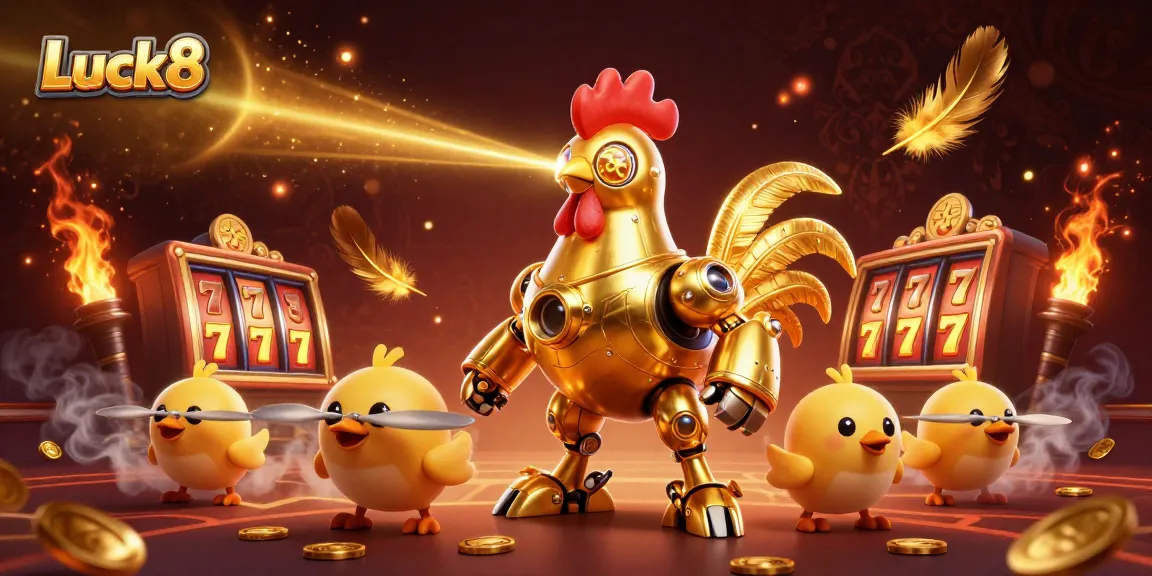 Engage with Luck8 by exploring a vibrant casino scene filled with jackpot-themed elements.