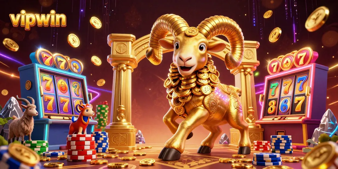 Experience thrilling wins at vipwin with a vibrant 3D casino illustration showcasing dynamic slot games.