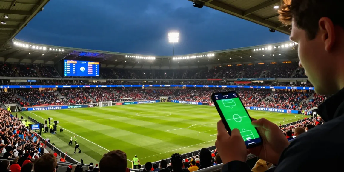 Lucky88 sports betting predictions in a lively stadium, showcasing match odds and fan excitement.