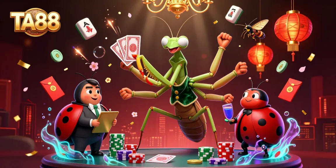 TA88 brings excitement with a vibrant 3D illustration featuring casino elements and characters.