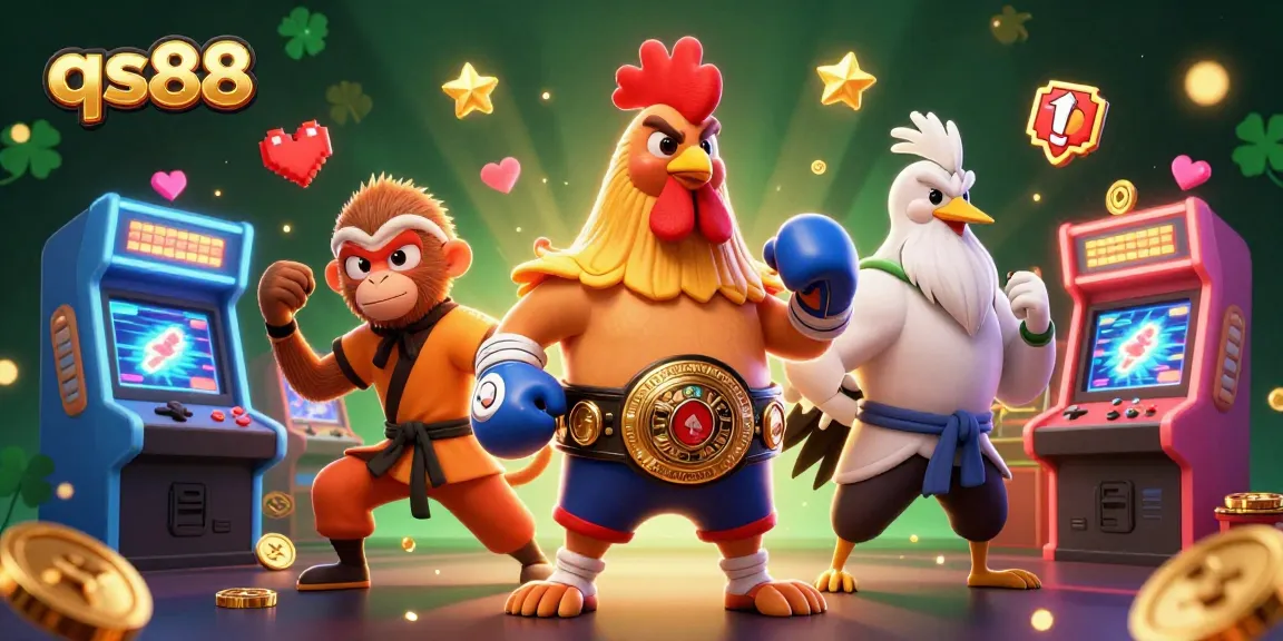Experience the excitement of qs88 with vibrant characters and gaming elements in a dynamic casino scene.