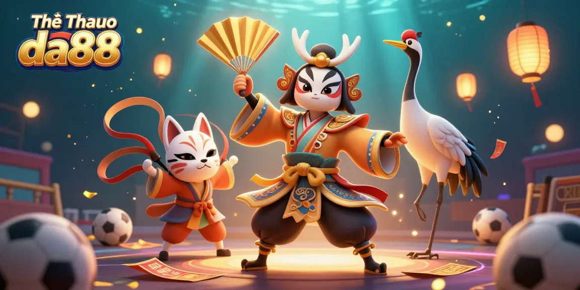 Place your bets with Thể Thao da88 as the kabuki warrior and kitsune spirit create excitement!