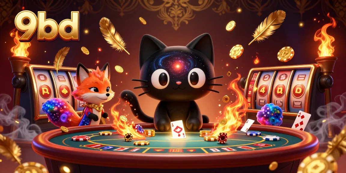 Experience thrilling gameplay with 9bd's cosmic cat and fox in a dynamic gaming scene.